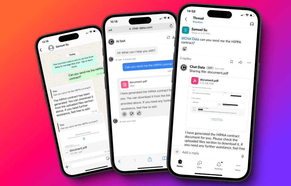 Your chatbot can work as an AI agent to send documents