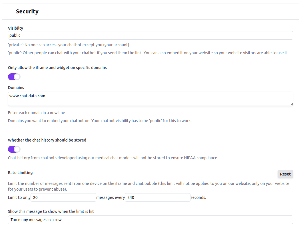 Chat Data Guide and API Reference